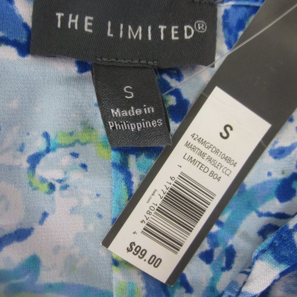 Limited Womens Small Blue Maritime Paisley Dress Knit Ruffle Sundress NWT $99 S - Picture 4 of 11